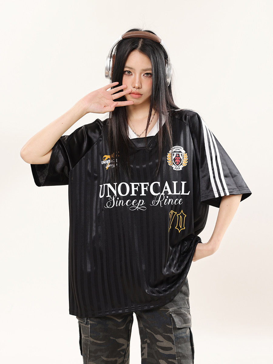 70 Jacquard Jersey — Dark Pattern Oversized V-Neck