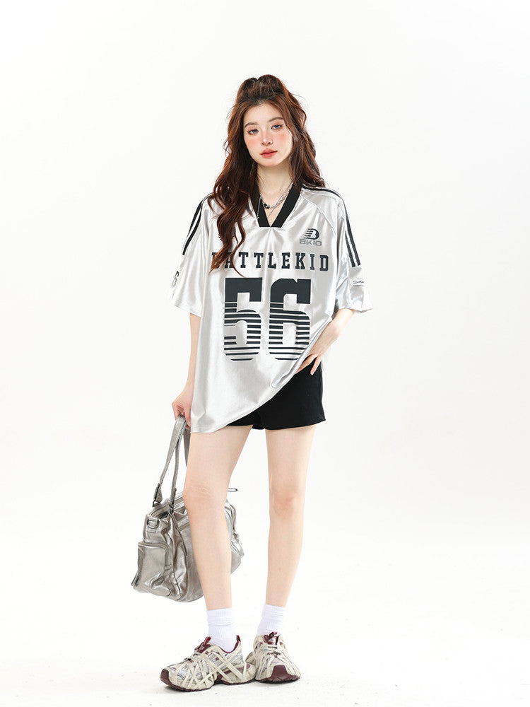 56 Satin Jersey — Blokecore Oversized V-Neck