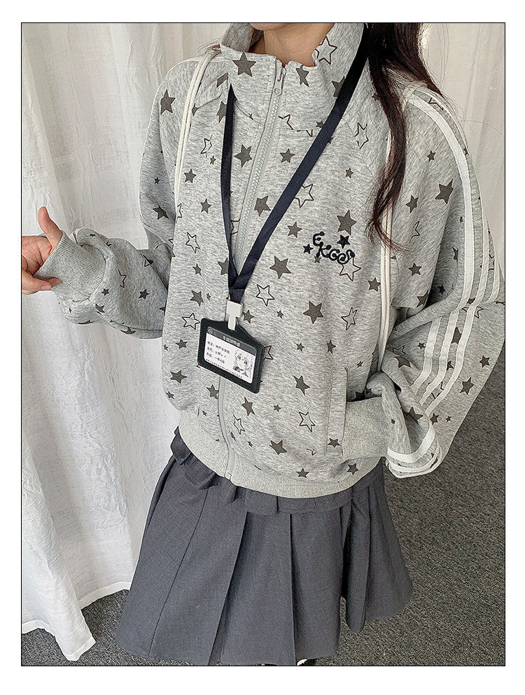 All Star Track Hoodie — Black and Heather Grey