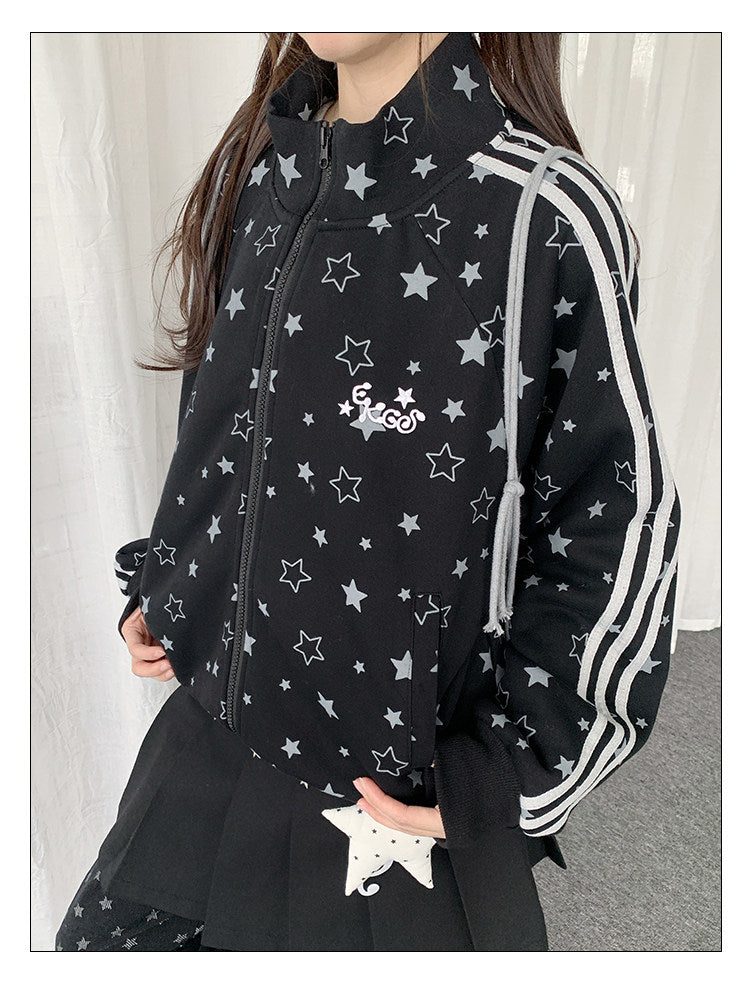 All Star Track Hoodie — Black and Heather Grey