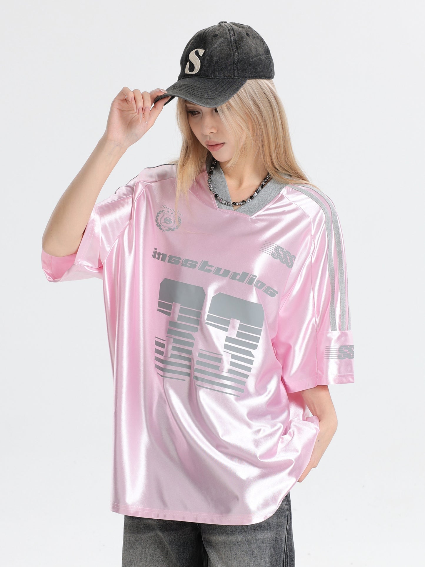 33 Ice Hockey Jersey — Glossy Finish V-Neck