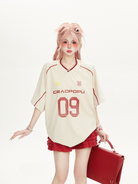 09 GRADPOPU Football Jersey — Oversized Fit