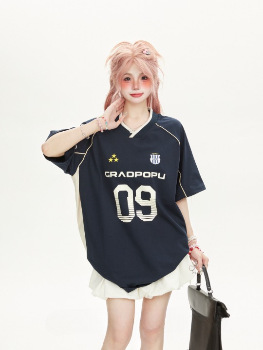 09 GRADPOPU Football Jersey — Oversized Fit