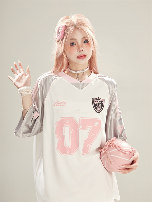 After School 07 Jersey — black/pink, oversized fit