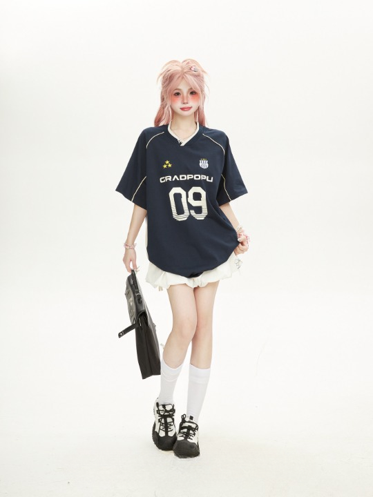 09 GRADPOPU Football Jersey — Oversized Fit