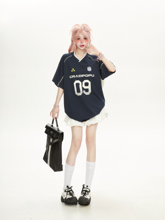 09 GRADPOPU Football Jersey — Oversized Fit