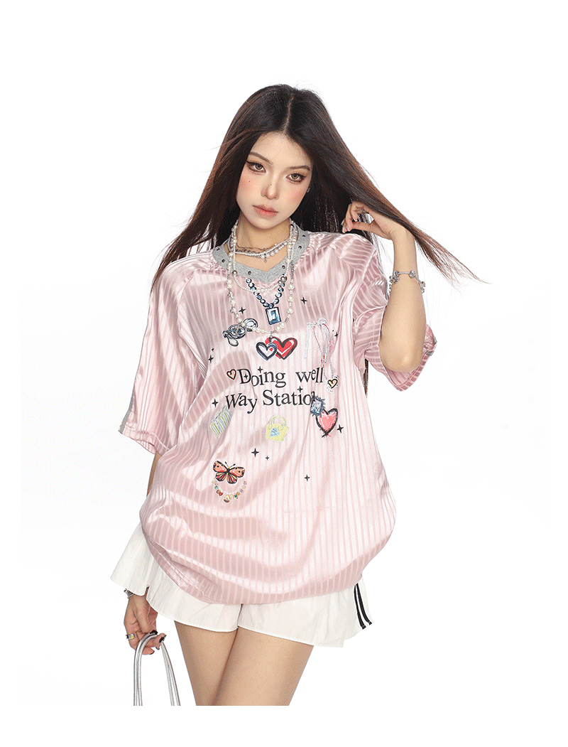 Doing Well Jersey Tee — Short Sleeve V-Neck