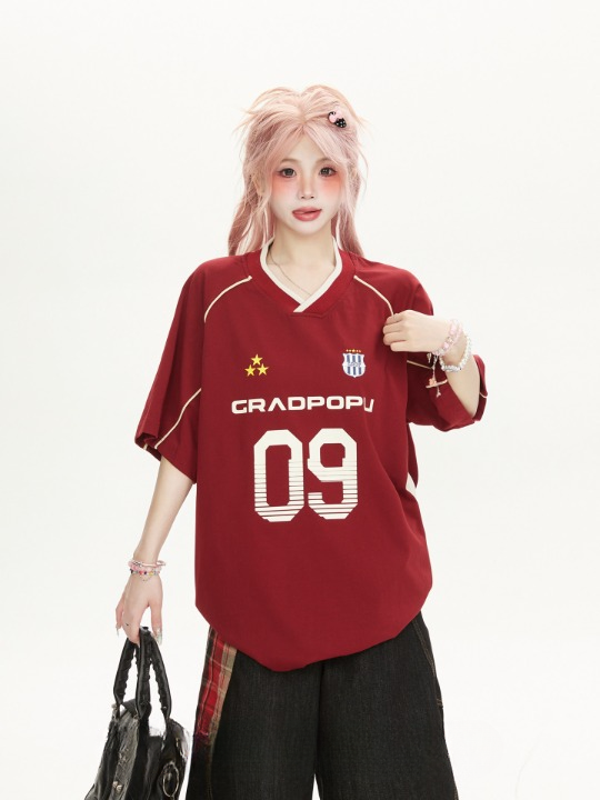 09 GRADPOPU Football Jersey — Oversized Fit