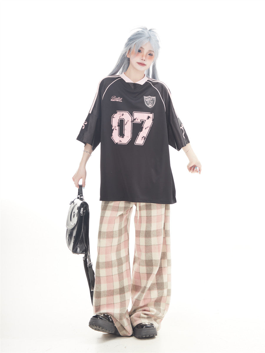 "07" Football-Trikot | Amekaji Girly Oversize T-Shirt
