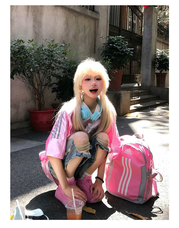 Anime Girl Jersey — Y2K Glossy V-Neck