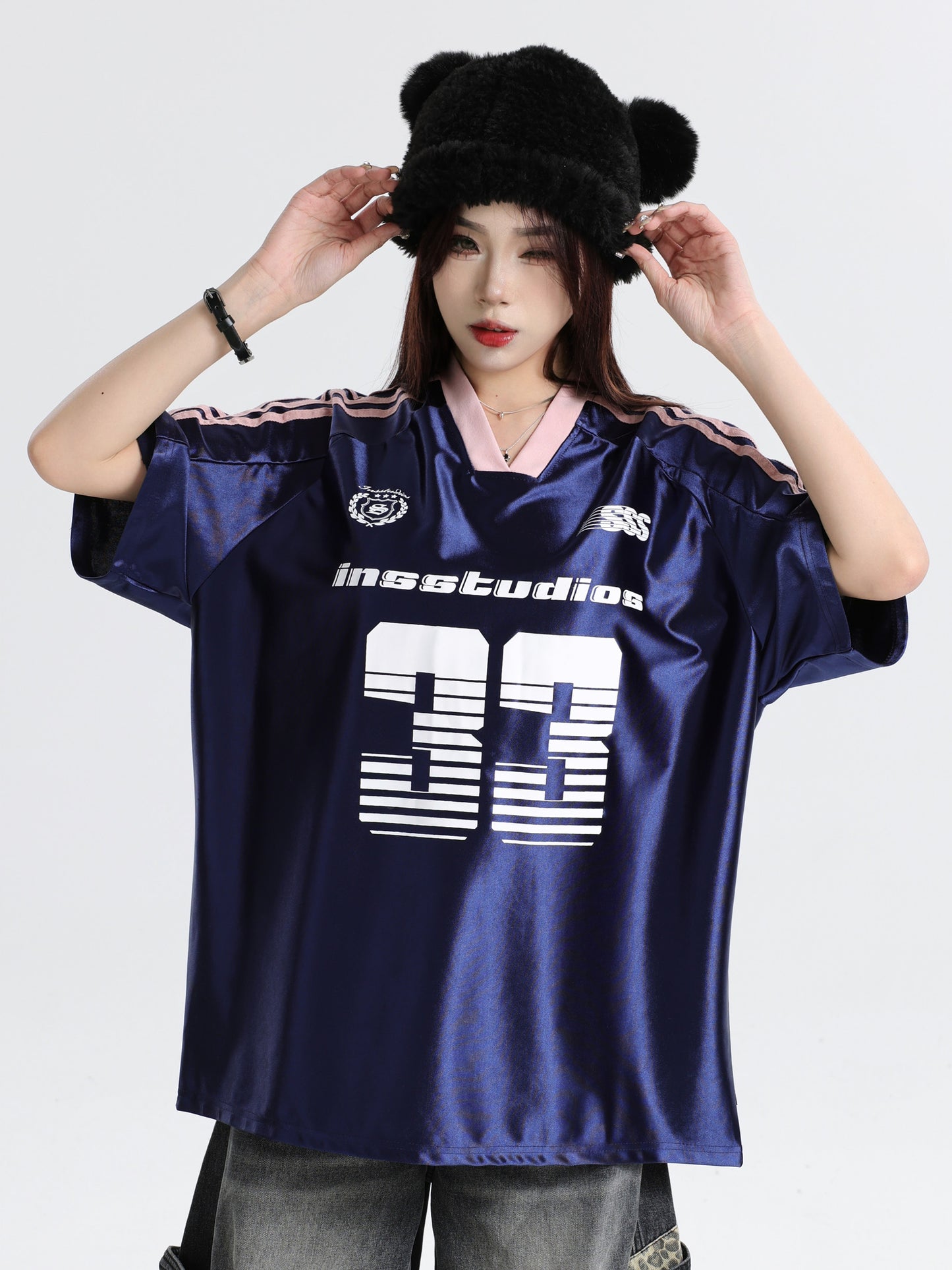 33 Ice Hockey Jersey — Glossy Finish V-Neck