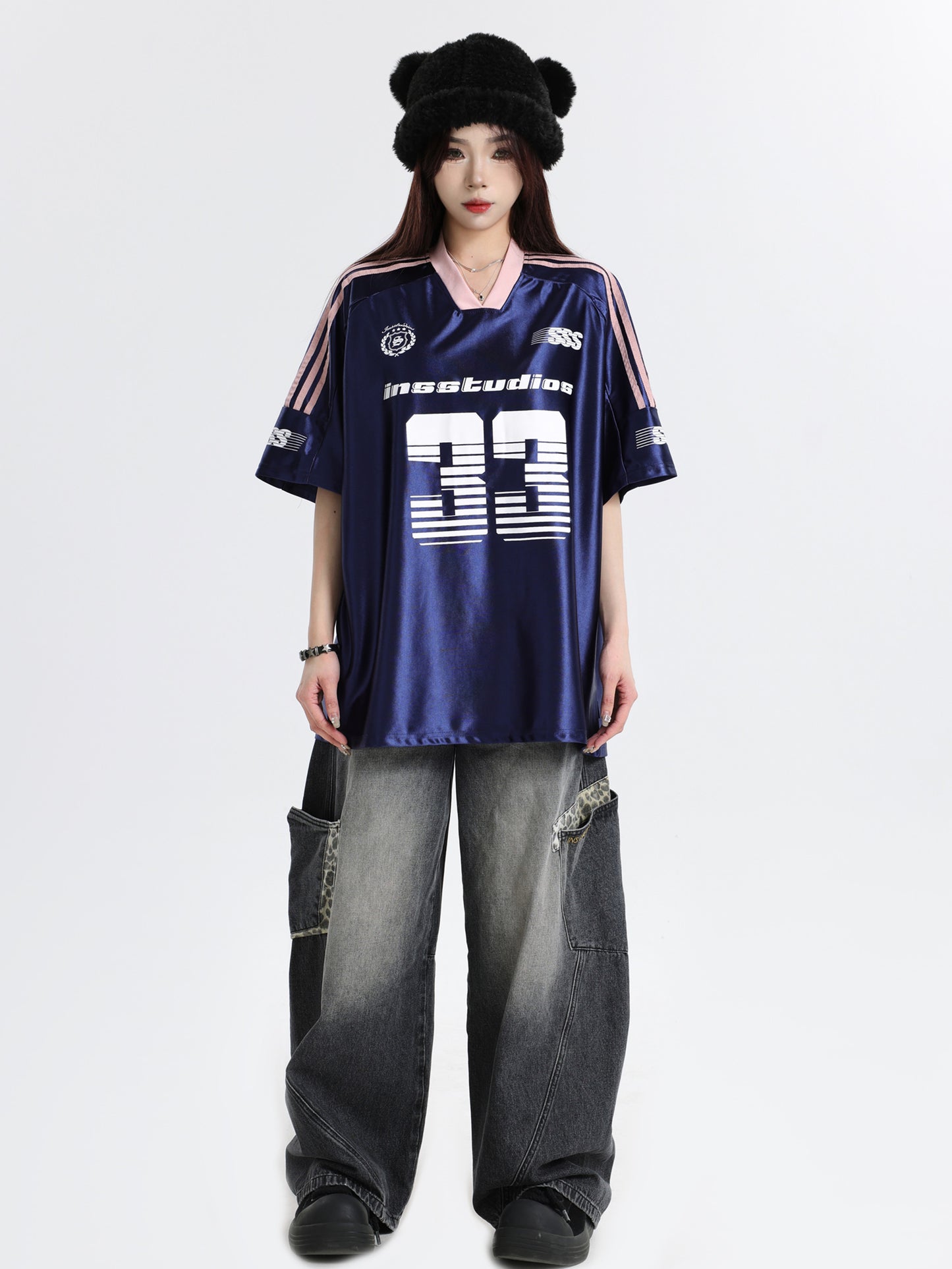 33 Ice Hockey Jersey — Glossy Finish V-Neck