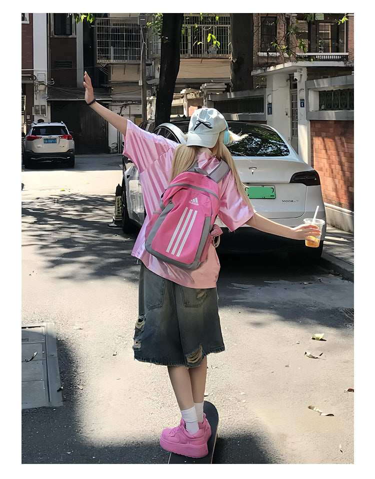 Anime Girl Jersey — Y2K Glossy V-Neck