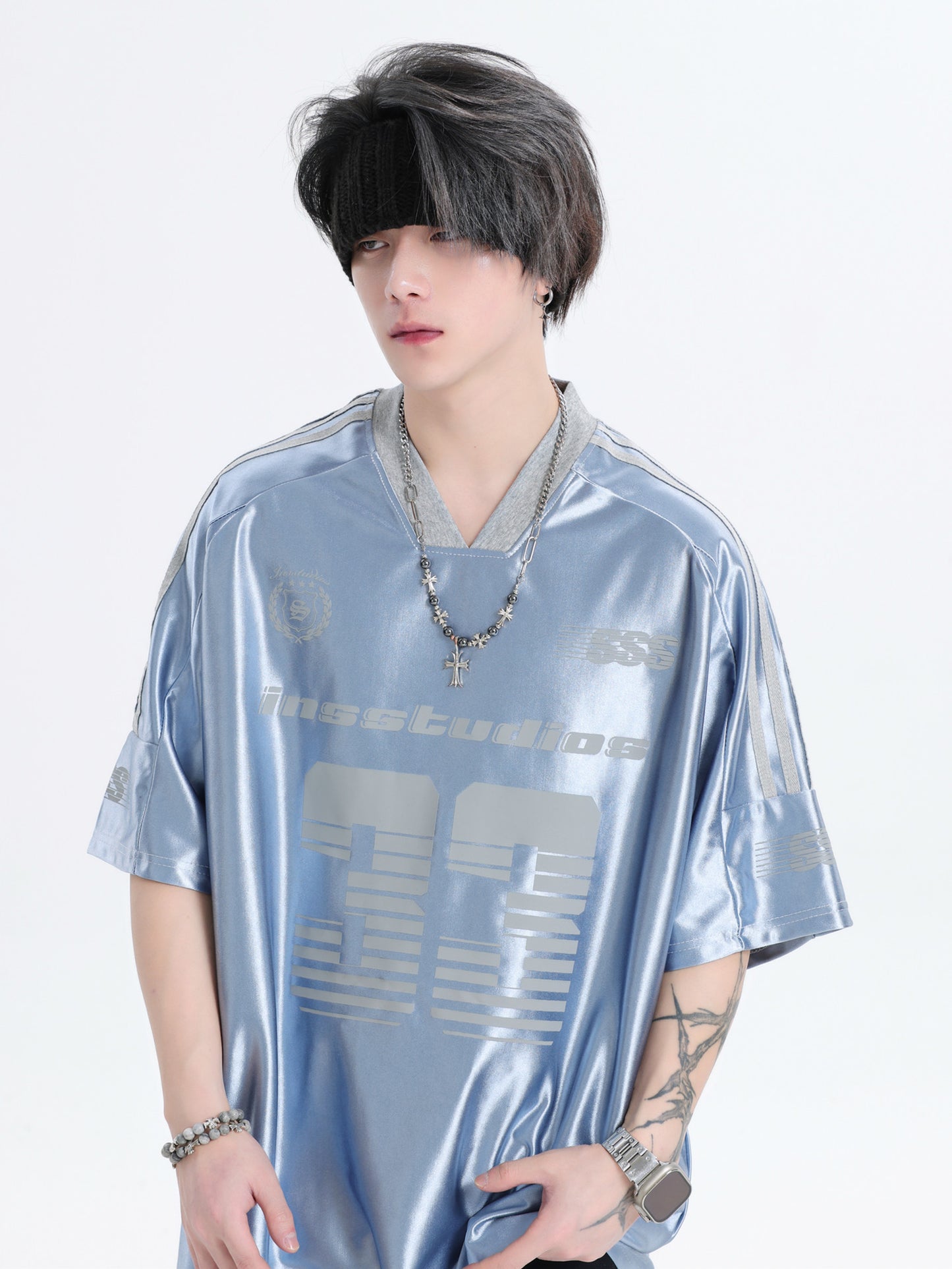 33 Ice Hockey Jersey — Glossy Finish V-Neck