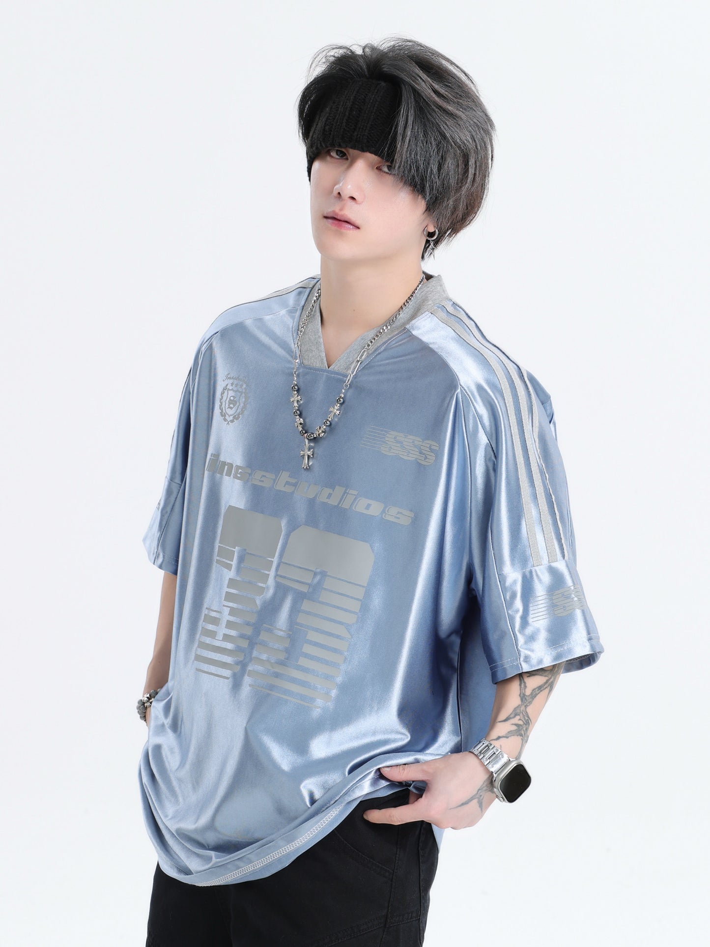 33 Ice Hockey Jersey — Glossy Finish V-Neck