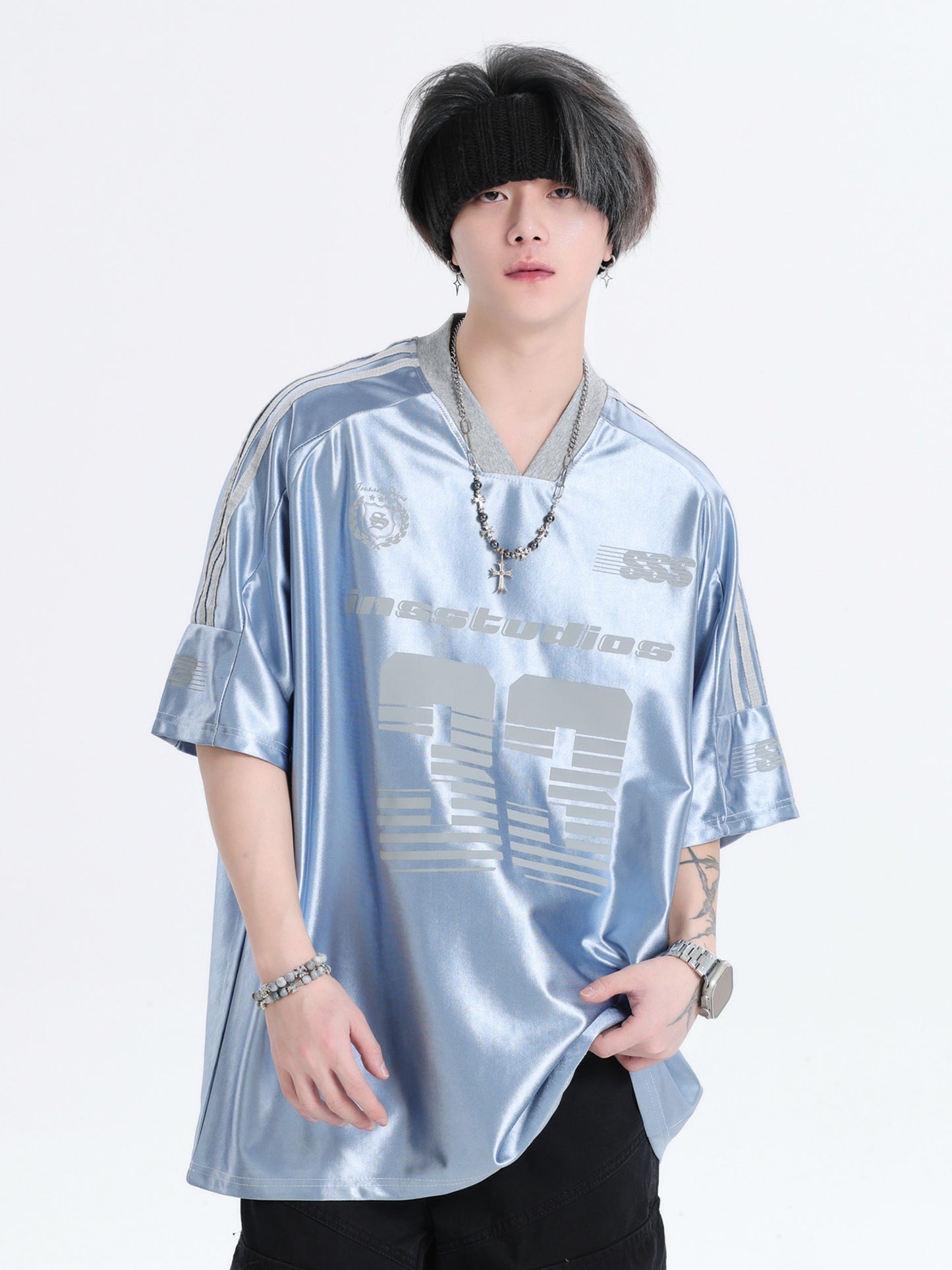 33 Ice Hockey Jersey — Glossy Finish V-Neck
