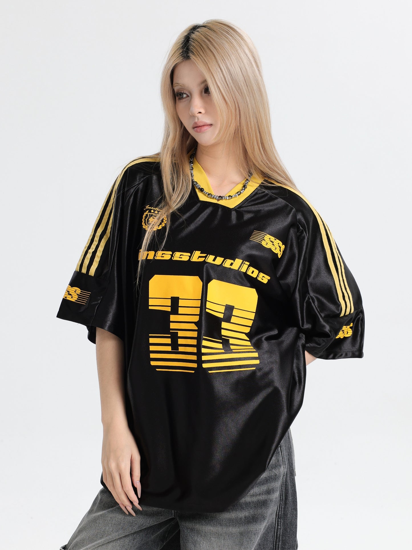 33 Ice Hockey Jersey — Glossy Finish V-Neck