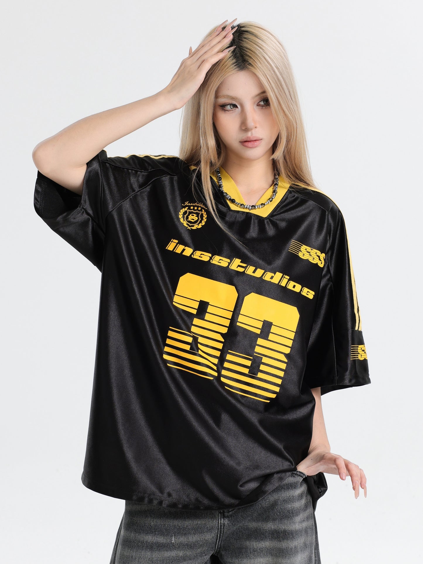 33 Ice Hockey Jersey — Glossy Finish V-Neck