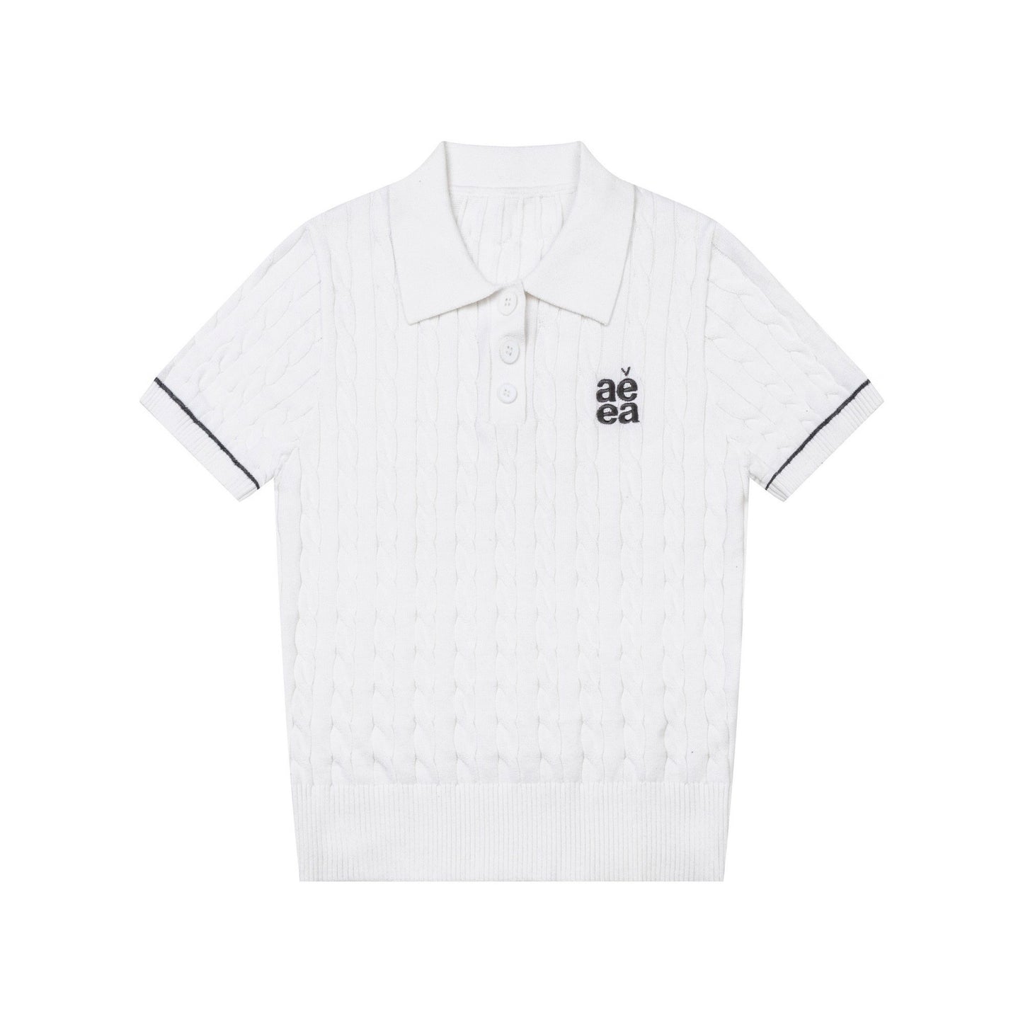 Cable Knit Polo — Old Money College Cropped