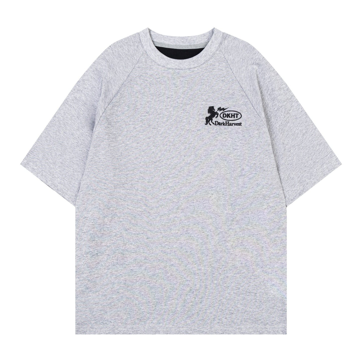 Leather Patch Raglan Tee — Bicolour Heavyweight