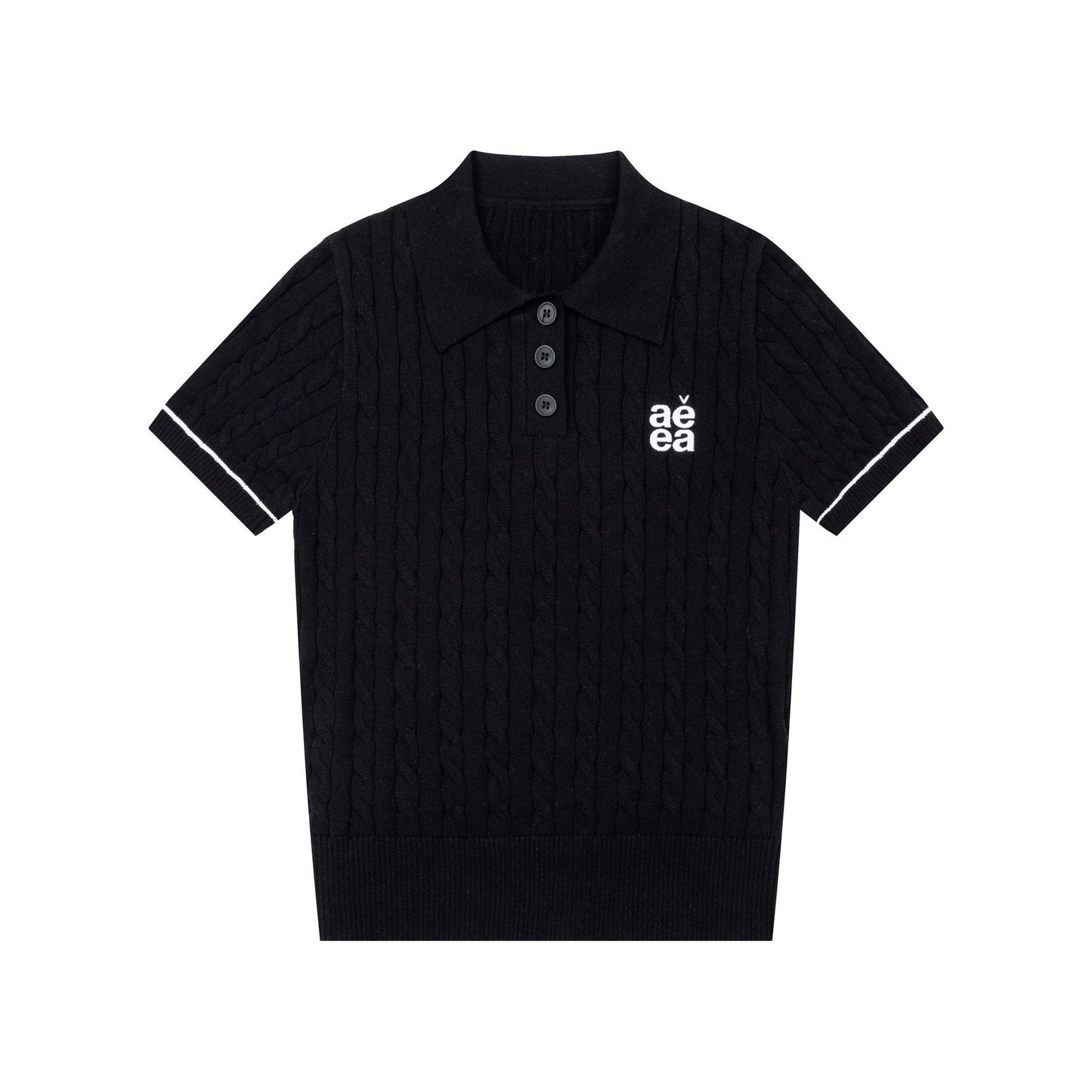 Cable Knit Polo — Old Money College Cropped