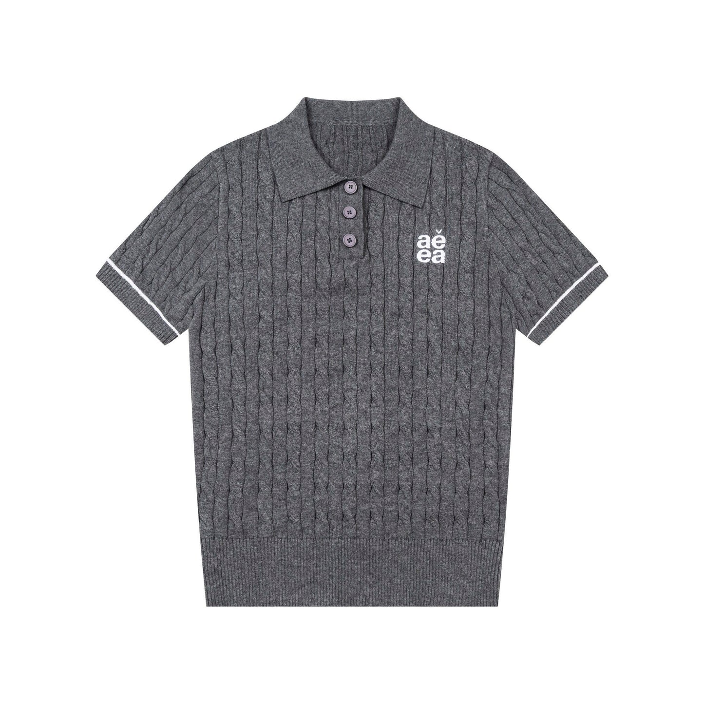 Cable Knit Polo — Old Money College Cropped